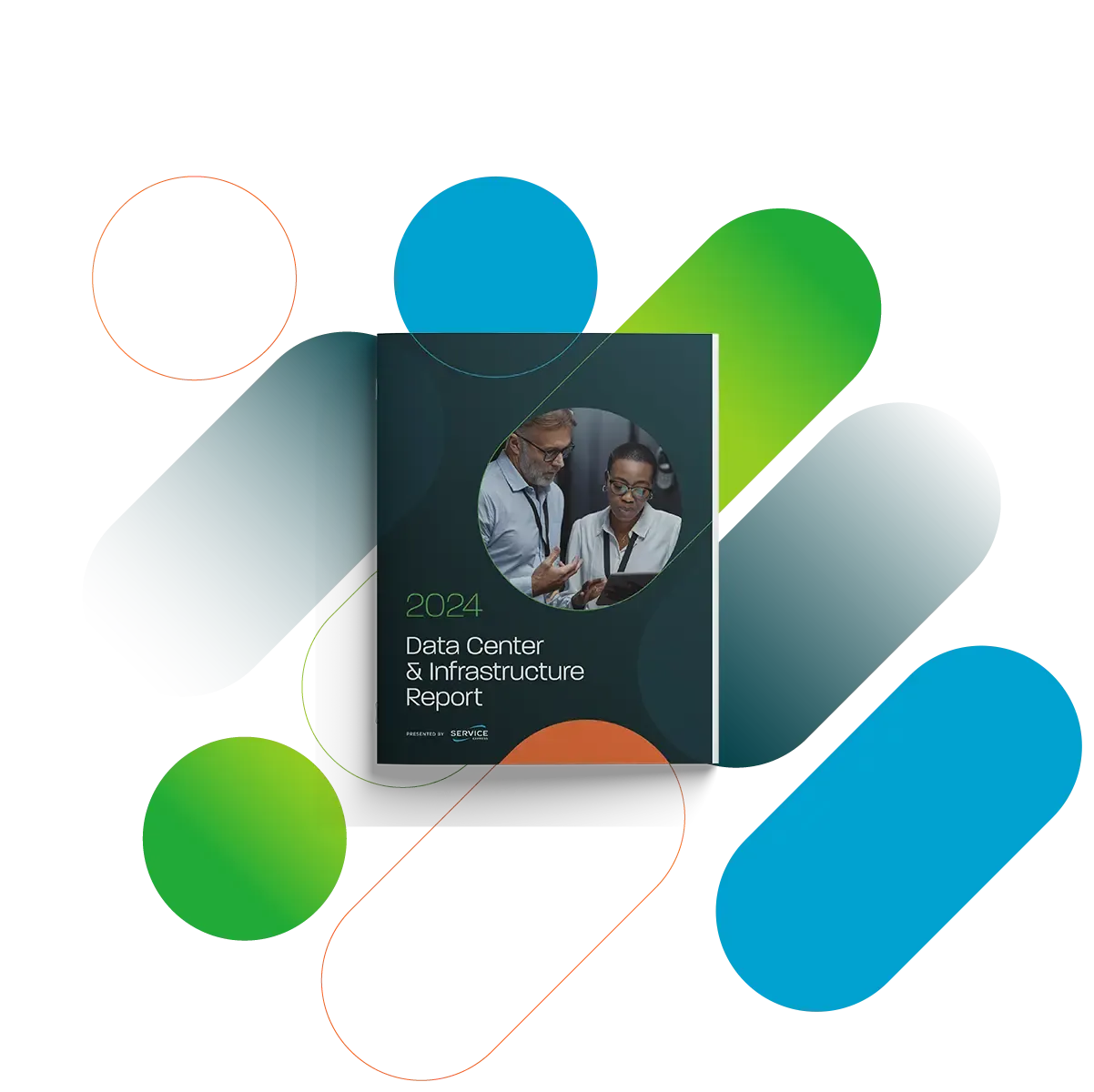 An image of the cover of the DC&I report with accented pill details surrounding it.