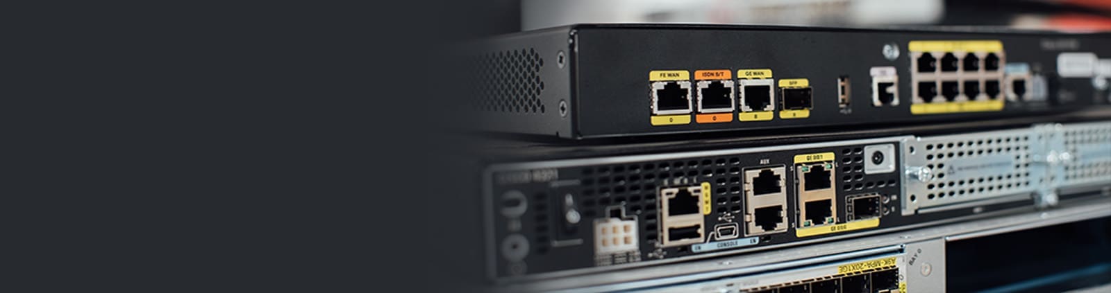 Close Up Network Equipment Ports
