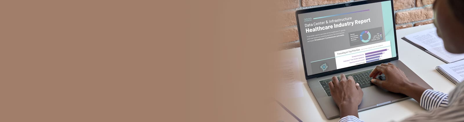 2022 Data Center & Infrastructure Report: Healthcare Industry Report on laptop | Service Express