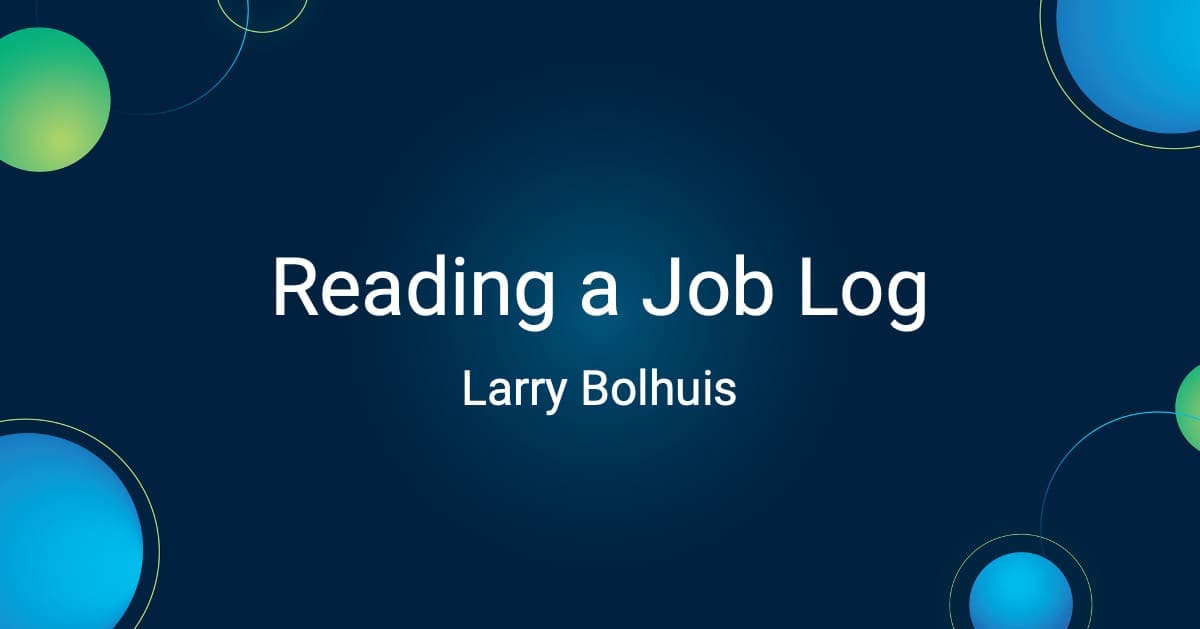 Reading a Job Log | iAdmin