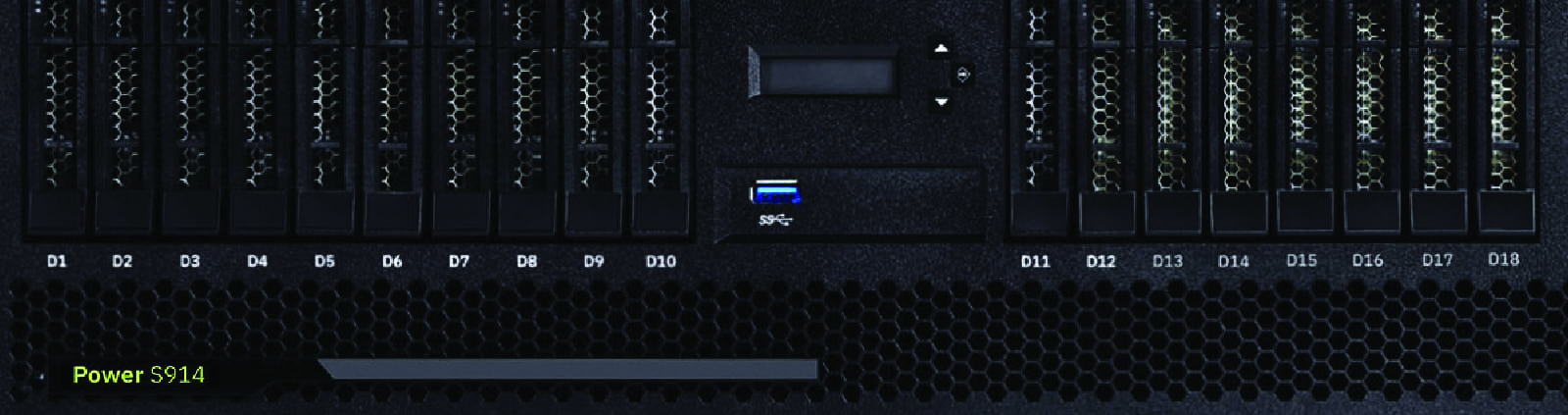 An image of the front of a Power9 equipment face