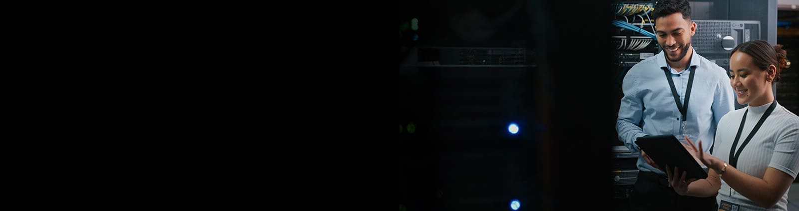 Two Engineers on iPad in Data Centre