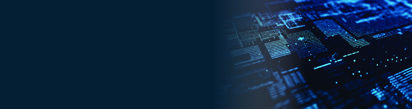 A close-up image of lit up circuit boards